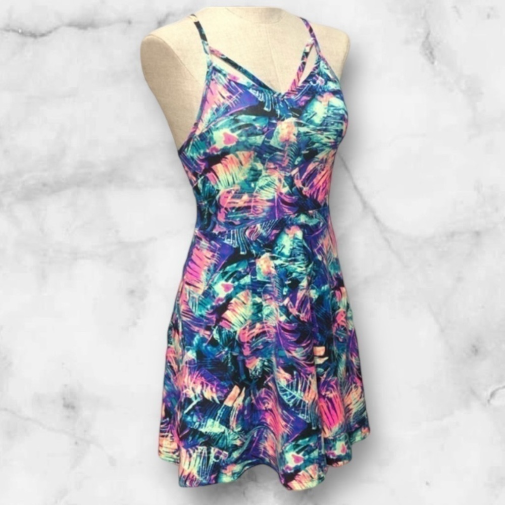 EUC! VS PINK Vibrant Tropical Dress - Size XS